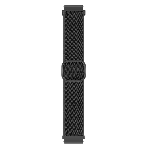 Nylon Elastic Strap, black, laid flat, joined, direct top view