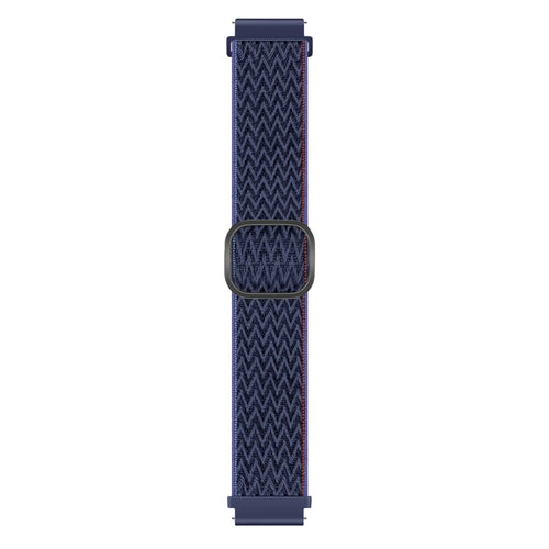 Nylon Elastic Strap, blue, laid flat, joined, direct top view