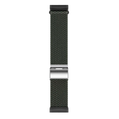 Nylon Adjustable Braided Strap, dark green, laid flat, joined, direct top view