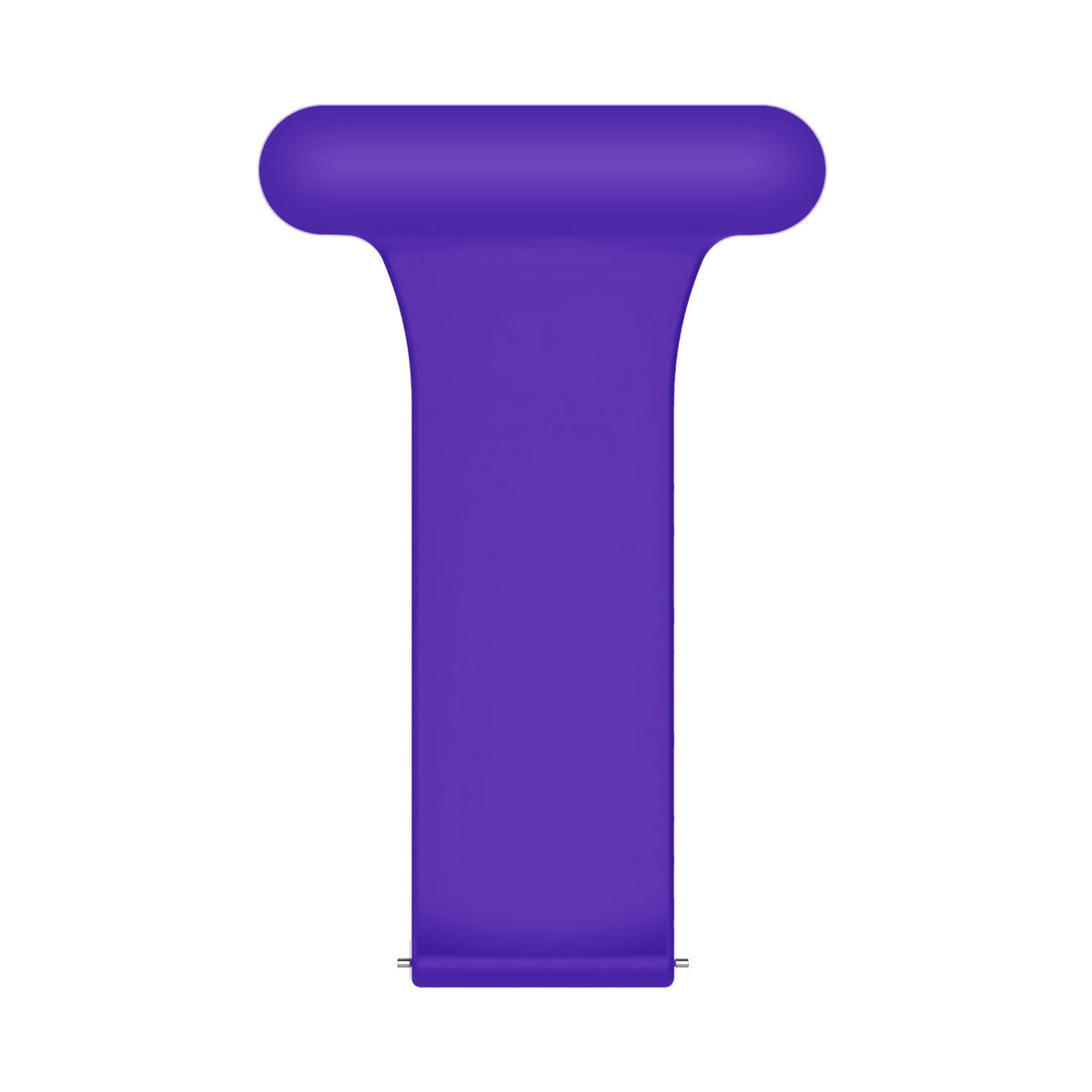 Silicone Nurse Fob, purple, laid flat, joined, direct top view