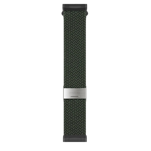 Nylon Adjustable Braided Strap, dark green, laid flat, joined, direct top view