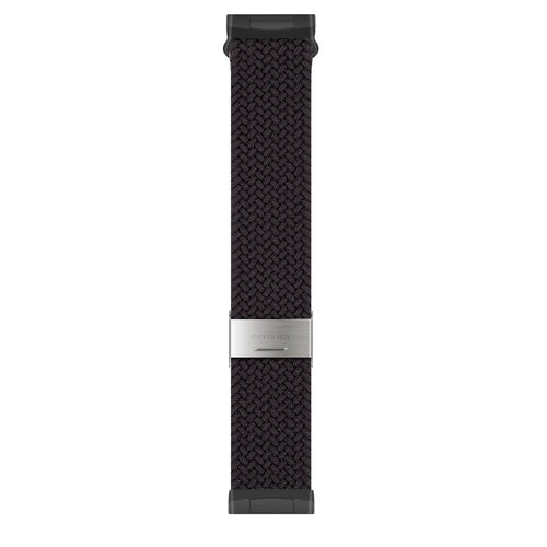 Nylon Adjustable Braided Strap, black, laid flat, joined, direct top view