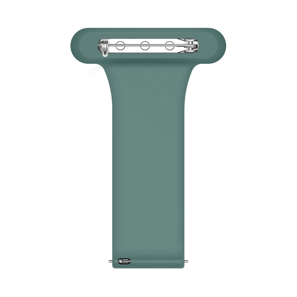 Silicone Nurse Fob, green, laid flat, joined, direct top view