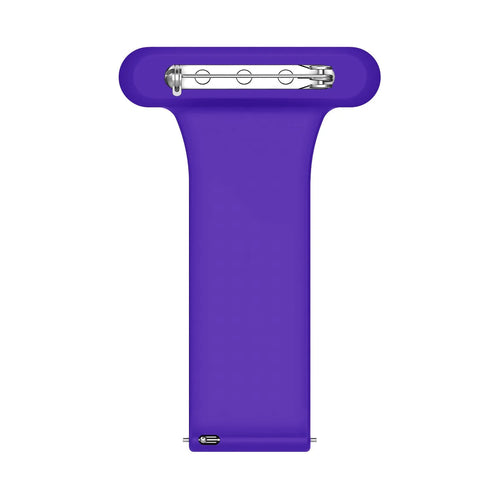 Silicone Nurse Fob, purple, laid flat, joined, direct top view