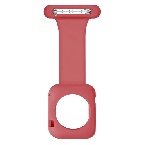 Silicone Nurse Fob, red, laid flat, joined, direct top view