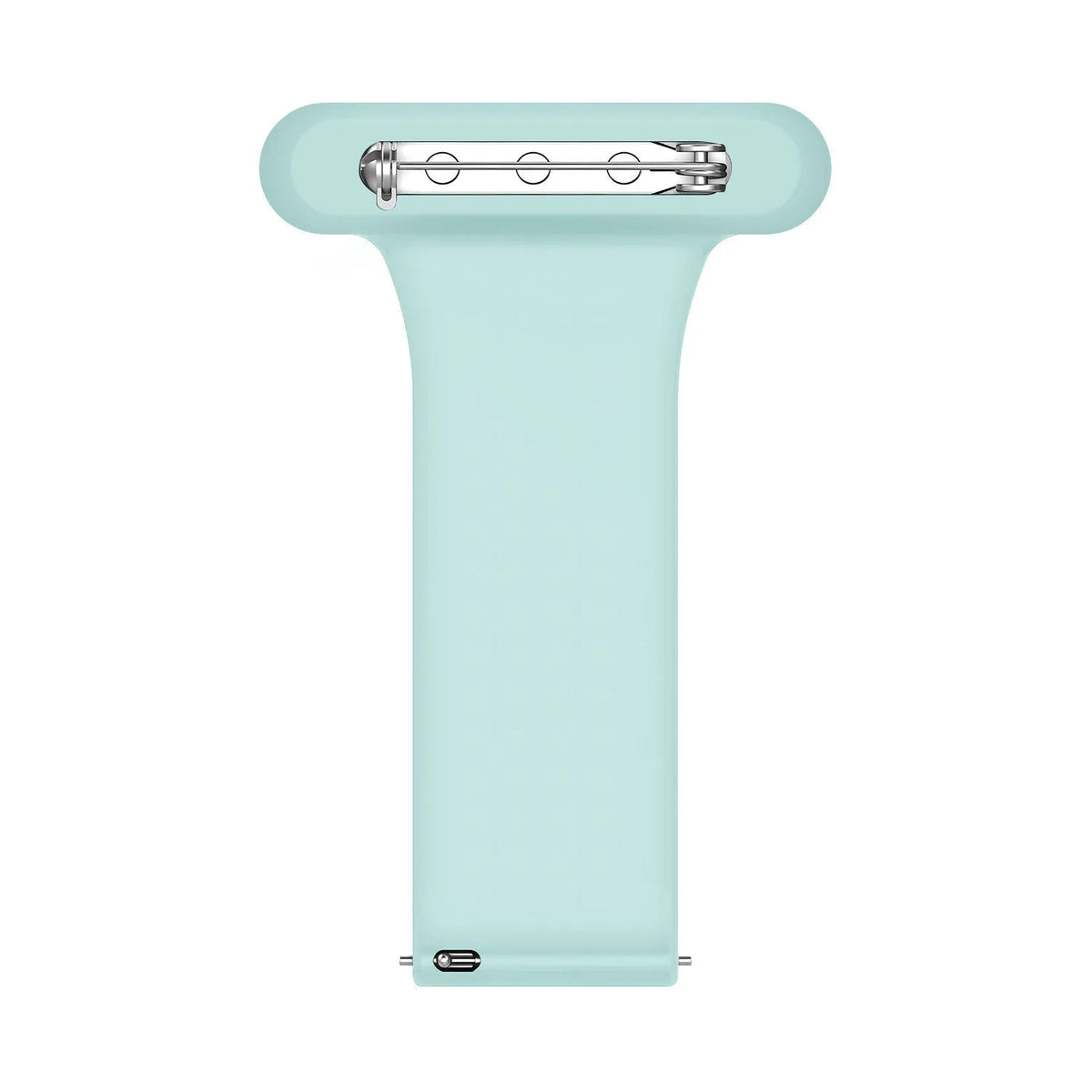 Silicone Nurse Fob, light green, laid flat, joined, direct top view