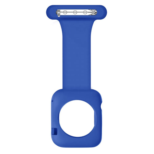 Silicone Nurse Fob, dark blue, laid flat, joined, direct top view