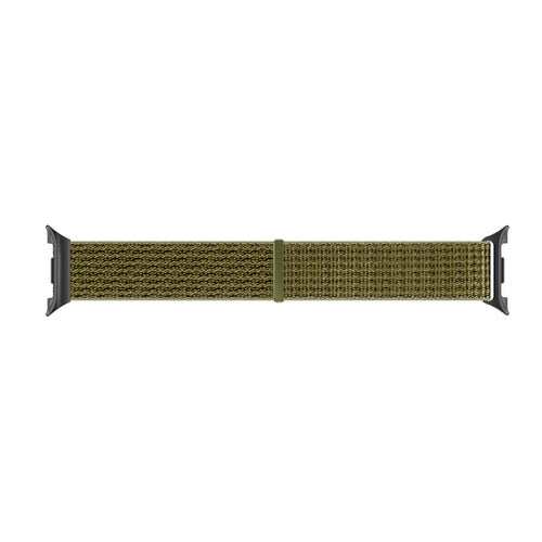 Nylon Strap, olive, laid flat, joined, direct top view
