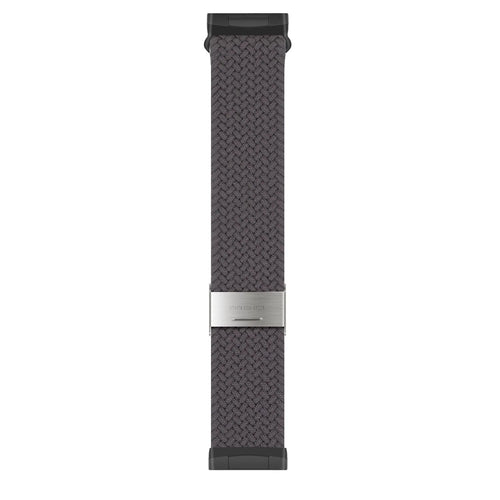 Nylon Adjustable Braided Strap, dark grey, laid flat, joined, direct top view