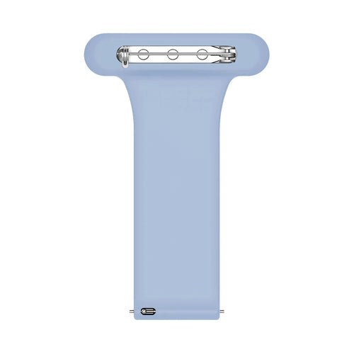 Silicone Nurse Fob, light blue, laid flat, joined, direct top view