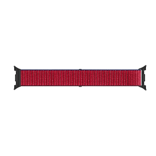 Nylon Strap, red mix, laid flat, joined, direct top view