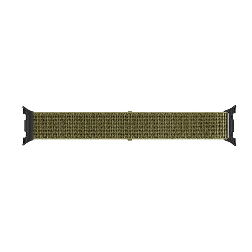 Nylon Strap, olive, laid flat, joined, direct top view
