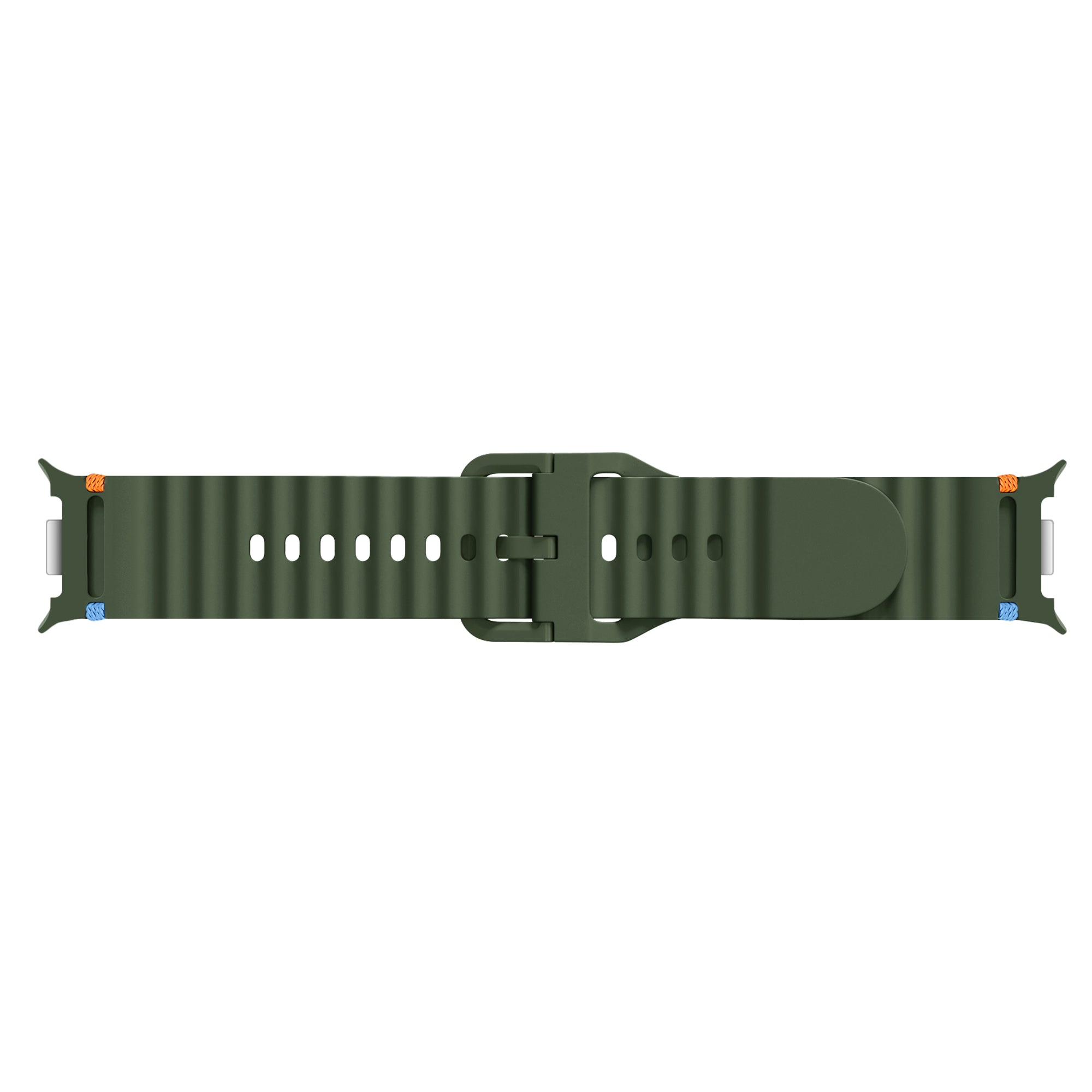 Bracelet silicone ondulé Samsung Galaxy Watch 9 - 40mm (vert militaire)