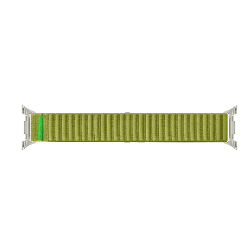 Wave Nylon Strap, field green, laid flat, joined, direct top view