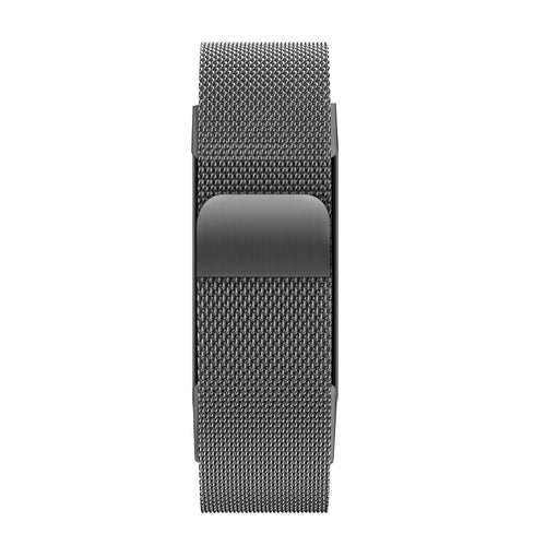 Milanese Loop Strap, black, laid flat, joined, direct top view
