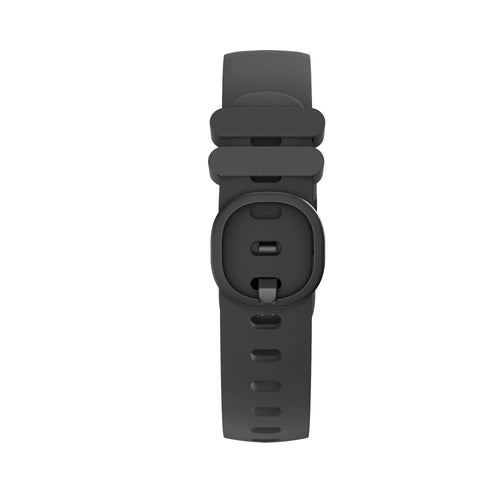 Silicone Strap, black, laid flat, joined, direct top view
