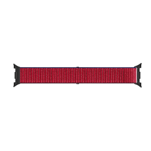 Nylon Strap, red mix, laid flat, joined, direct top view