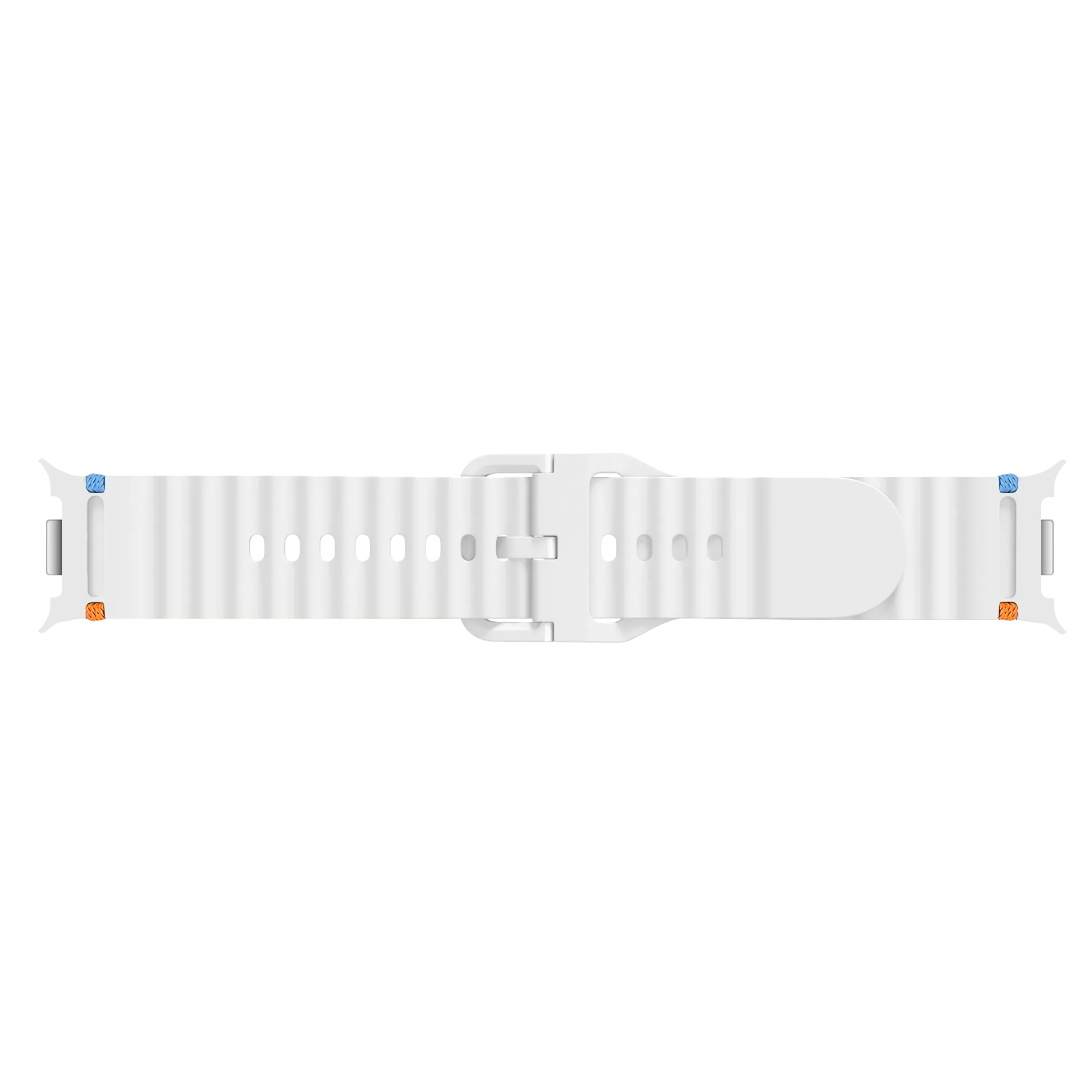 Bracelet silicone ondulé Samsung Galaxy Watch 8 Classic (blanc)