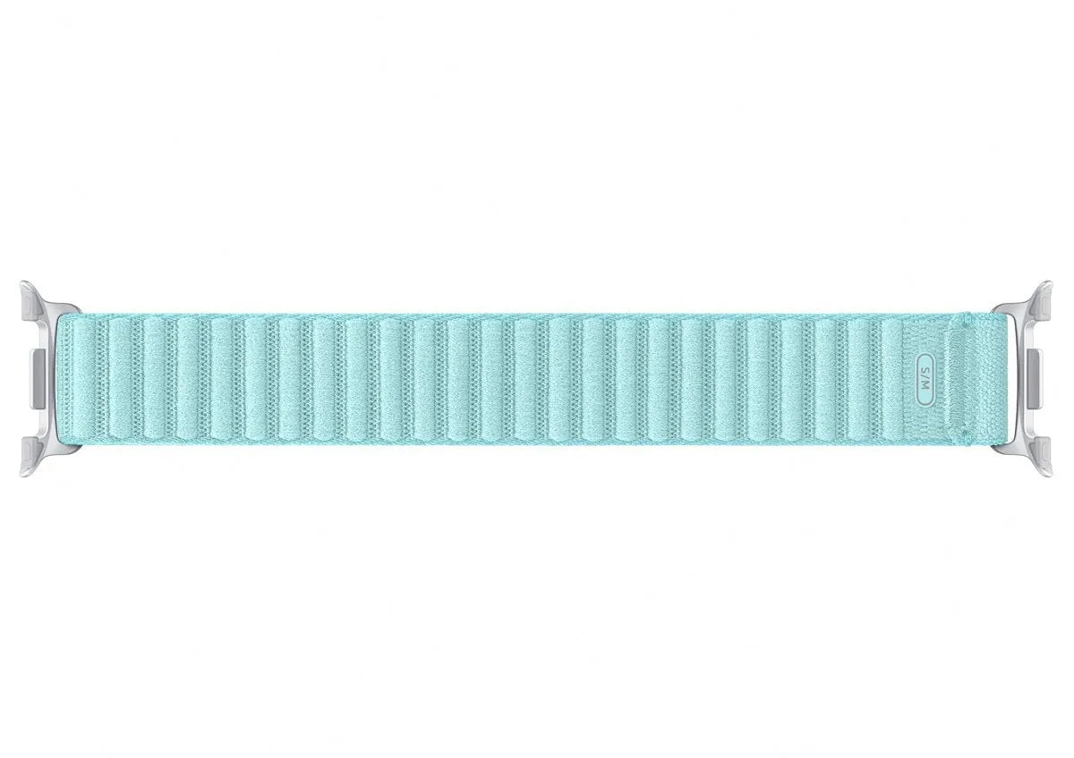 Nylon Fabric Strap, mint, laid flat, joined, direct top view