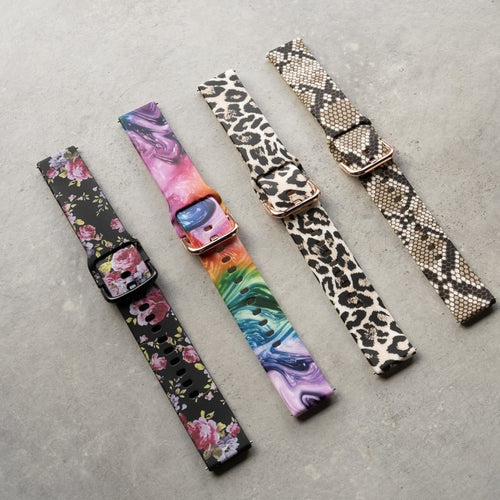 Print Silicone Strap, laid flat, joined, direct top view