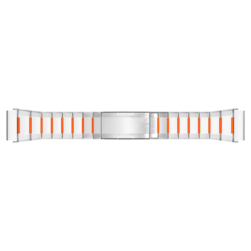 Oppo Watch X 'One Push' Steel Hybrid Strap (Titanium/Orange)