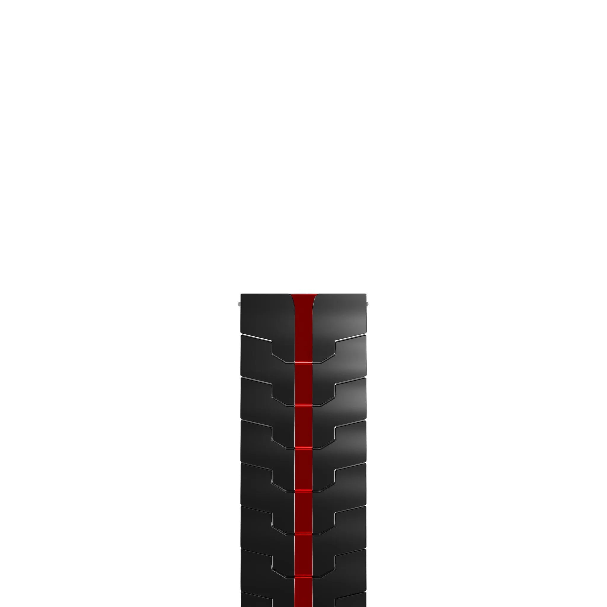 Steel Iron Strap, black/red, laid flat, joined, direct top view