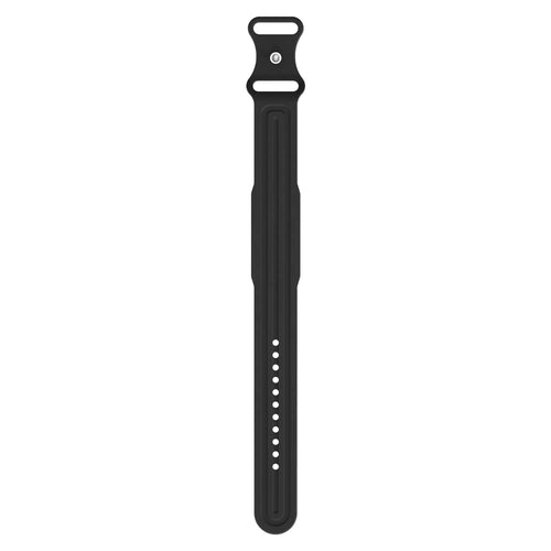 Silicone Strap 'Classic', black, laid flat, joined, direct top view