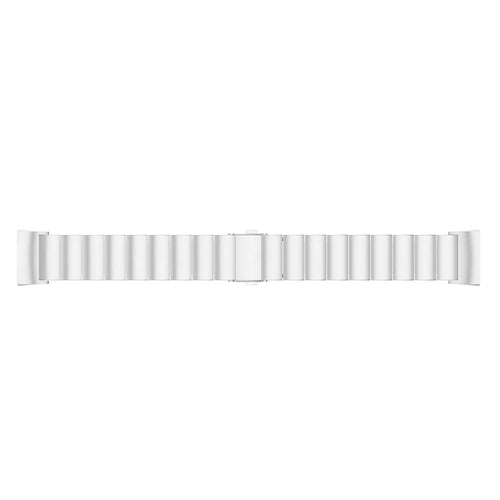 Metal Strap, silver, laid flat, joined, direct top view