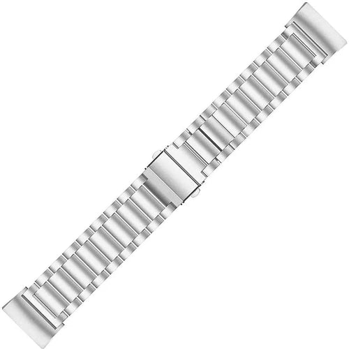 Steel Strap, silver, laid flat, joined, direct top view