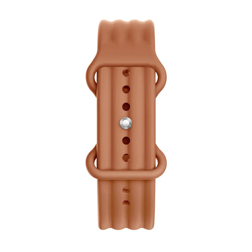 Silicone Strap 'Classic', dark orange, laid flat, joined, direct top view