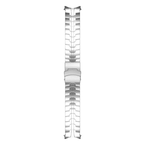 Steel Iron Strap, silver, laid flat, joined, direct top view