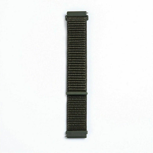 Nylon Strap, dark green, laid flat, joined, direct top view