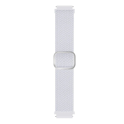 Nylon Adjustable Braided Strap, white, laid flat, joined, direct top view
