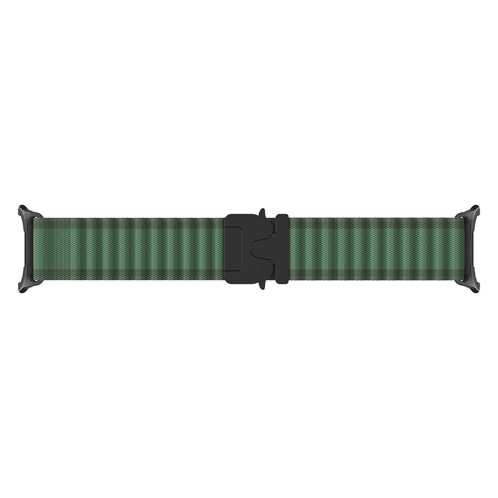 Bracelet nylon Outdoor avec boucle en P Samsung Galaxy Watch 9 - 44mm (vert avec noir)