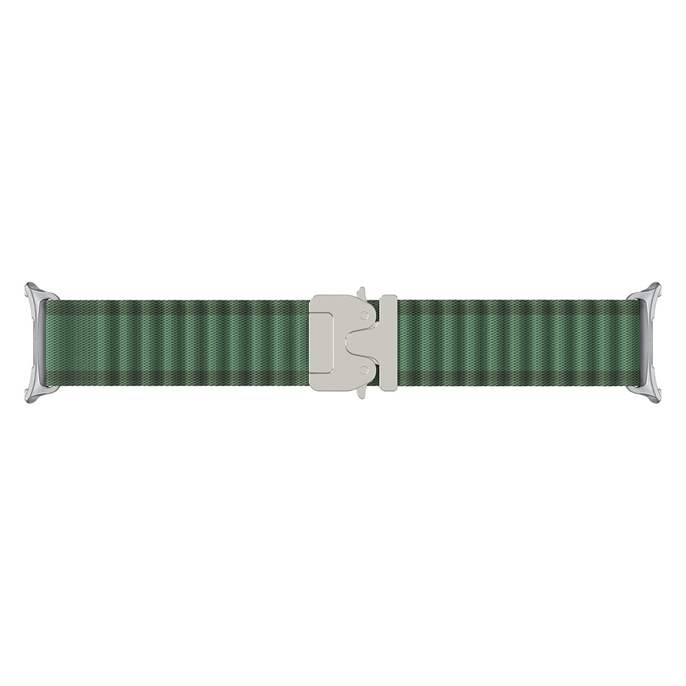 Bracelet nylon Outdoor avec boucle en P Samsung Galaxy Watch 8 - 44mm (vert avec argent)