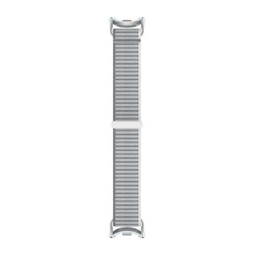 Modern Nylon Strap, grey, laid flat, joined, direct top view