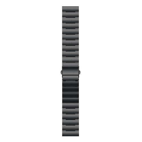 Premium Metal Strap, black, laid flat, joined, direct top view