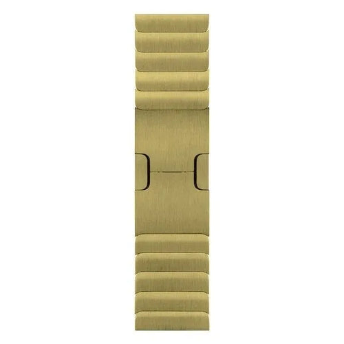 Luxurious Metal Strap, gold, laid flat, joined, direct top view