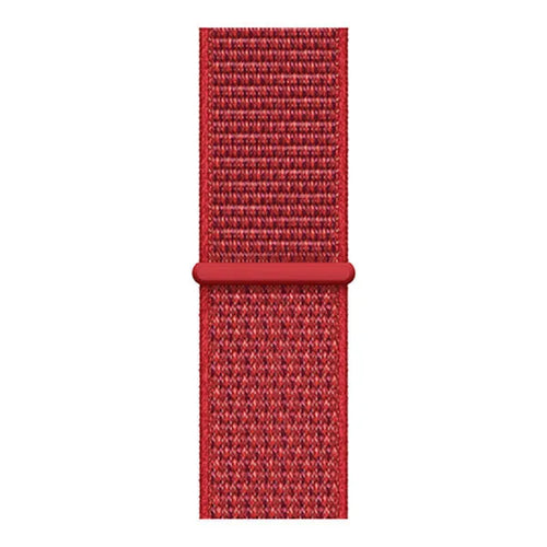 Nylon Strap, red, laid flat, joined, direct top view