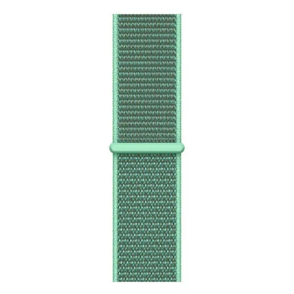 Nylon Strap, mint, laid flat, joined, direct top view