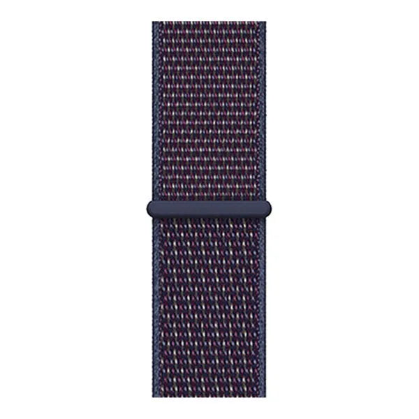 Nylon Strap, indigo, laid flat, joined, direct top view
