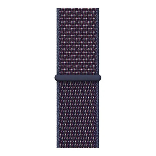 Nylon Strap, indigo blue, laid flat, joined, direct top view