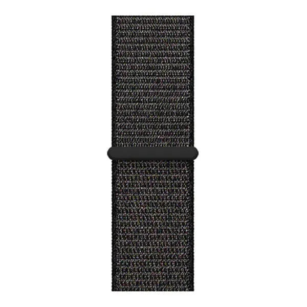 Nylon Strap, black, laid flat, joined, direct top view