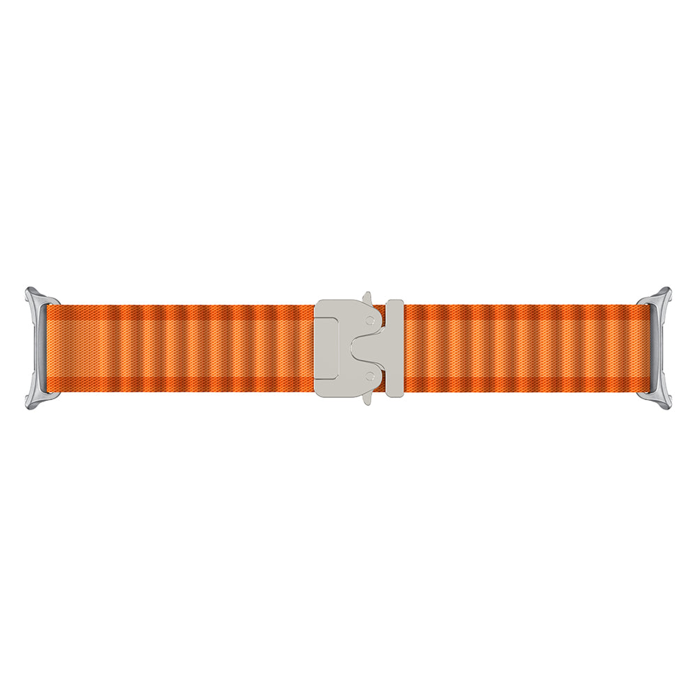 Bracelet nylon Outdoor avec boucle en P Samsung Galaxy Watch 9 - 44mm (orange avec argent)