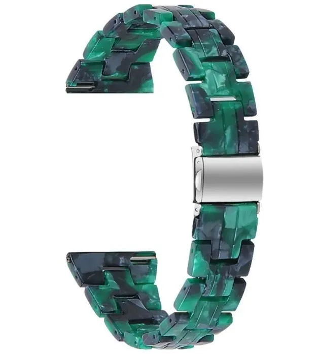 Metal Resin Strap, green, laid flat, joined, direct top view