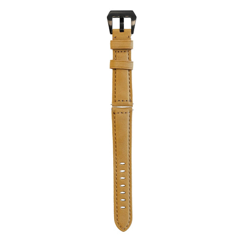 Leather Strap, beige, laid flat, joined, direct top view