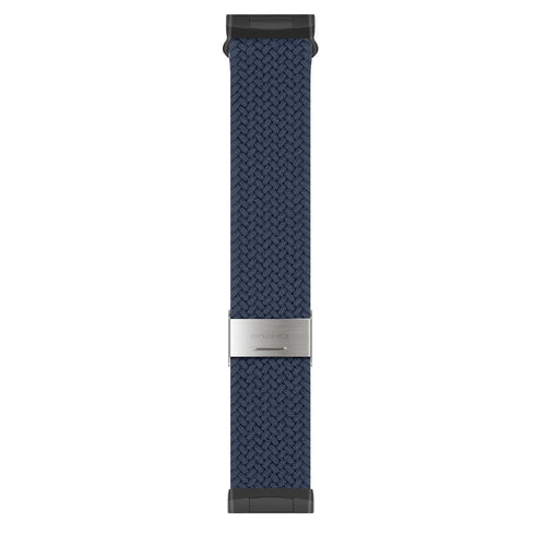 Nylon Adjustable Braided Strap, dark blue, laid flat, joined, direct top view