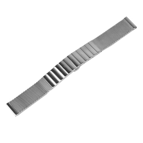 Milanese Steel Strap, silver, laid flat, joined, direct top view