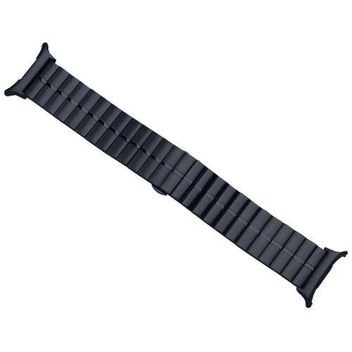 Premium Metal Strap, titanium grey, laid flat, joined, direct top view