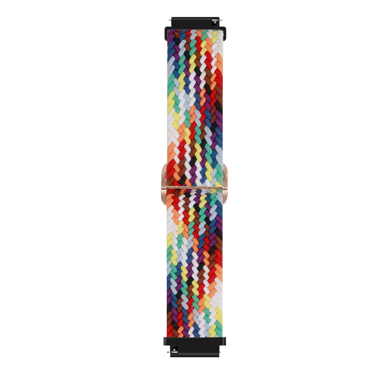 Nylon Adjustable Braided Strap, colourful, laid flat, joined, direct top view